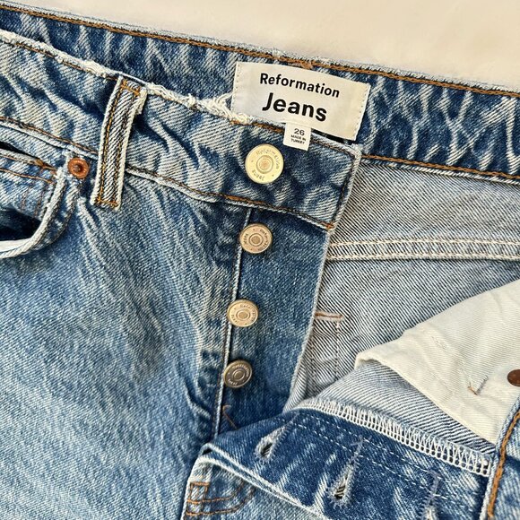 Reformation Cynthia High Rise Straight Jean, Size 26, Colorado - Picture 4 of 6
